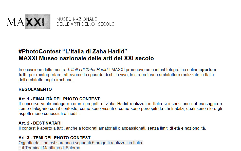 #PhotoContest “L’Italia di Zaha Hadid” MAXXI Museo nazionale delle arti del XXI secolo