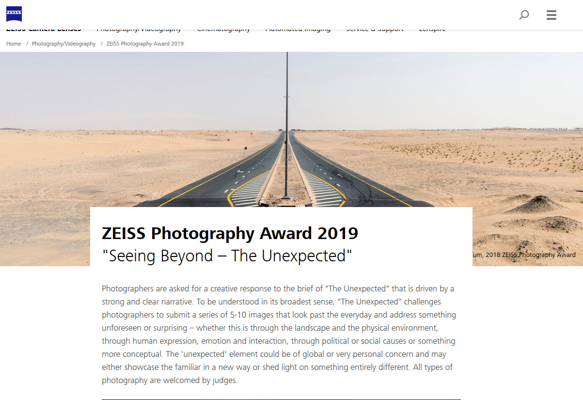 ZEISS Photography Award 2019 “Seeing Beyond – The Unexpected“