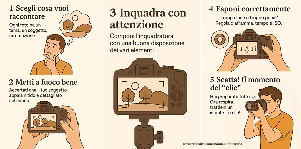 Ogni fotografia è una piccola storia fatta di scelte. Impara i 5 passaggi fondamentali per trasformare la tua visione in un$$immagine.