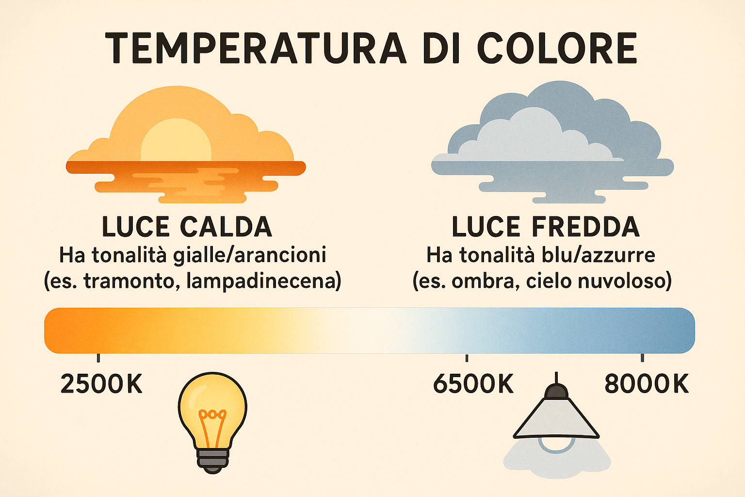 La temperatura di colore determina l$$aspetto della luce di una lampada