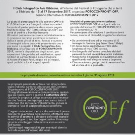 FOTOCONFRONTI  OFF  2017 - Concorsi Call For Artists