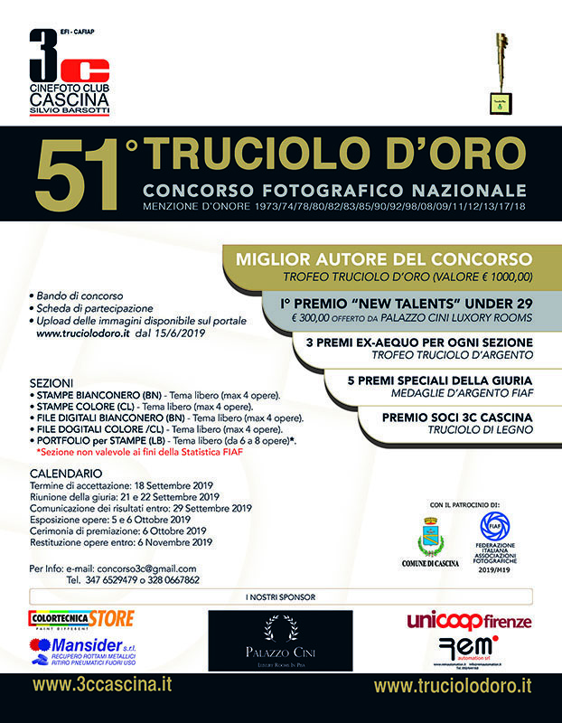 51° Truciolo d‘ Oro - Concorso Fotografio Nazionale FIAF 51° Truciolo d‘ Oro - Concorso Fotografio Nazionale FIAF