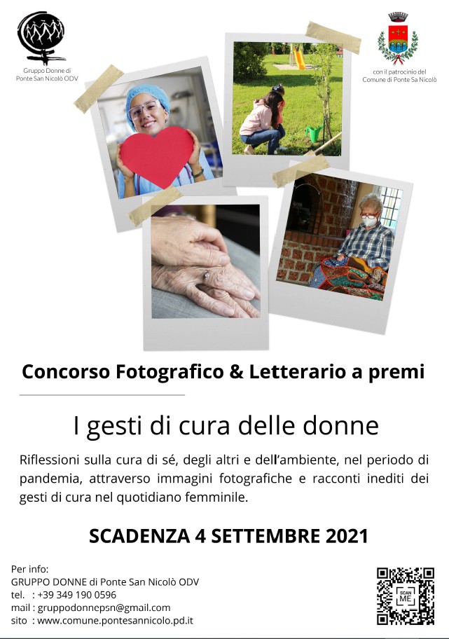 Concorso fotografico e letterario a premi “I GESTI DI CURA DELLE DONNE“ Concorso fotografico e letterario a premi “I GESTI DI CURA DELLE DONNE“