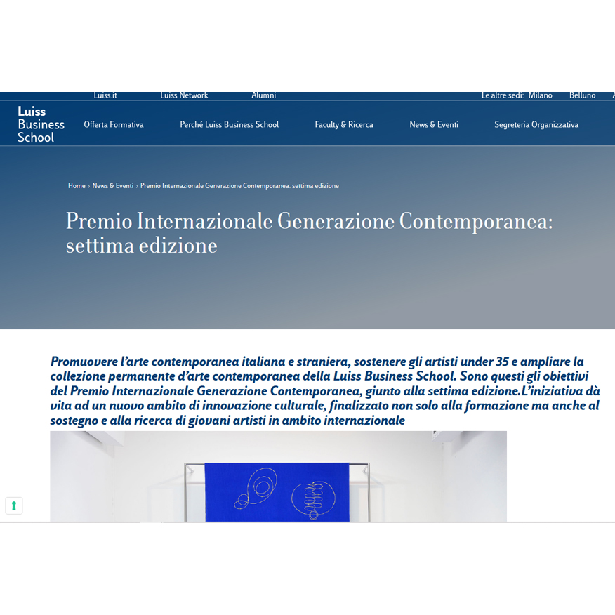 Premio Internazionale Generazione Contemporanea: settima edizione Premio Internazionale Generazione Contemporanea: settima edizione