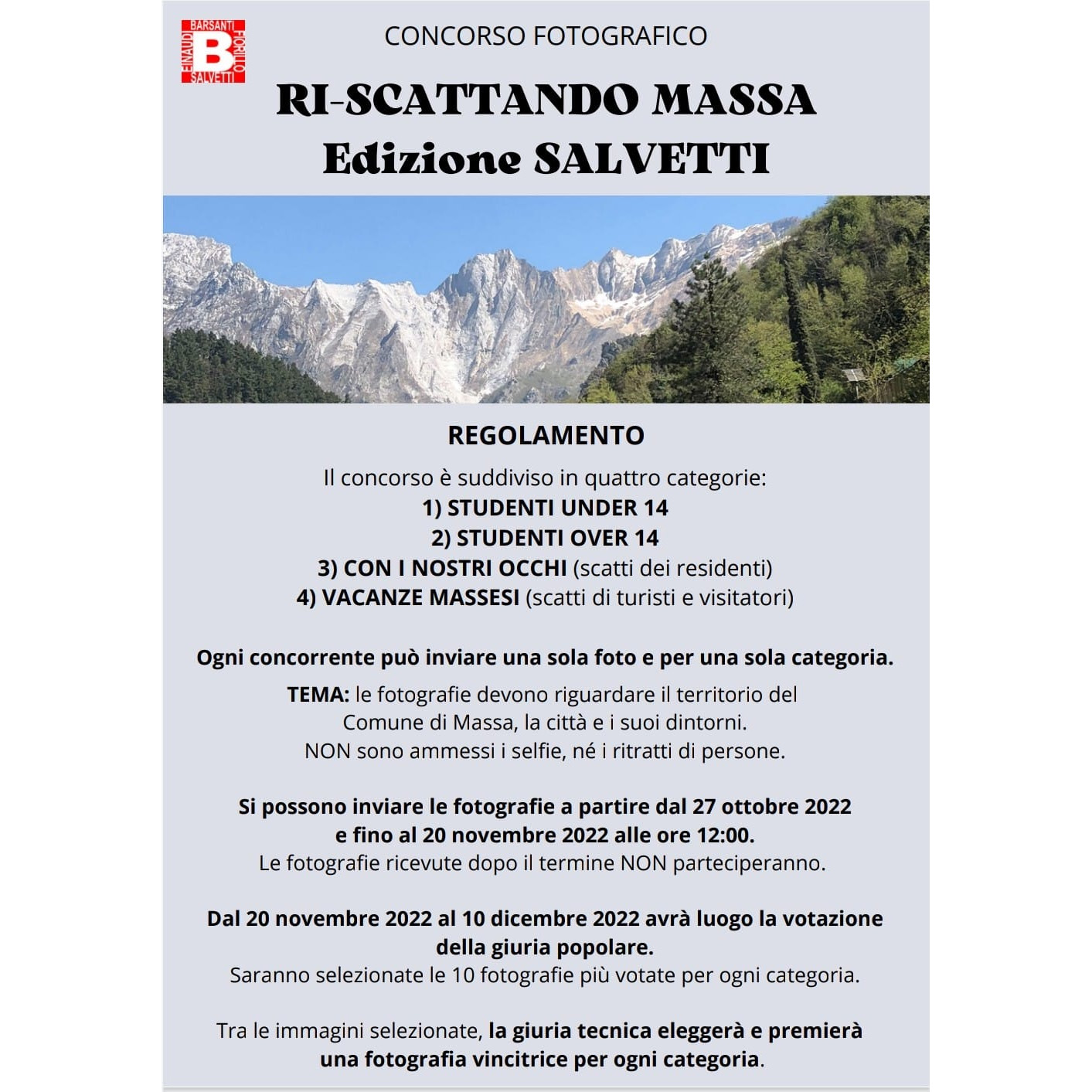 Concorso fotografico “Ri-scattando Massa“ - Edizione Salvetti Concorso fotografico “Ri-scattando Massa“ - Edizione Salvetti