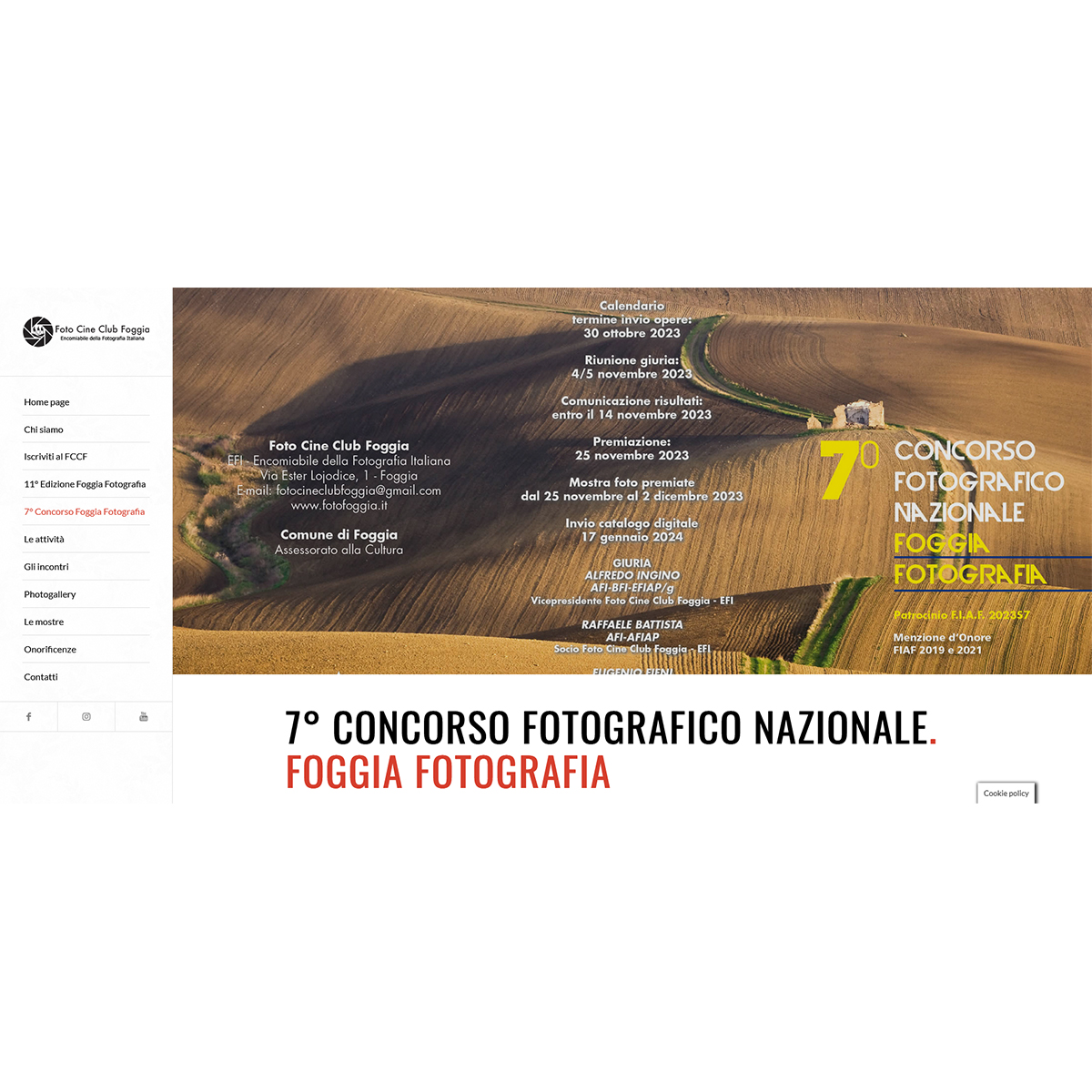 VII Edizione del Concorso fotografico «FoggiaFotografia» VII Edizione del Concorso fotografico «FoggiaFotografia»