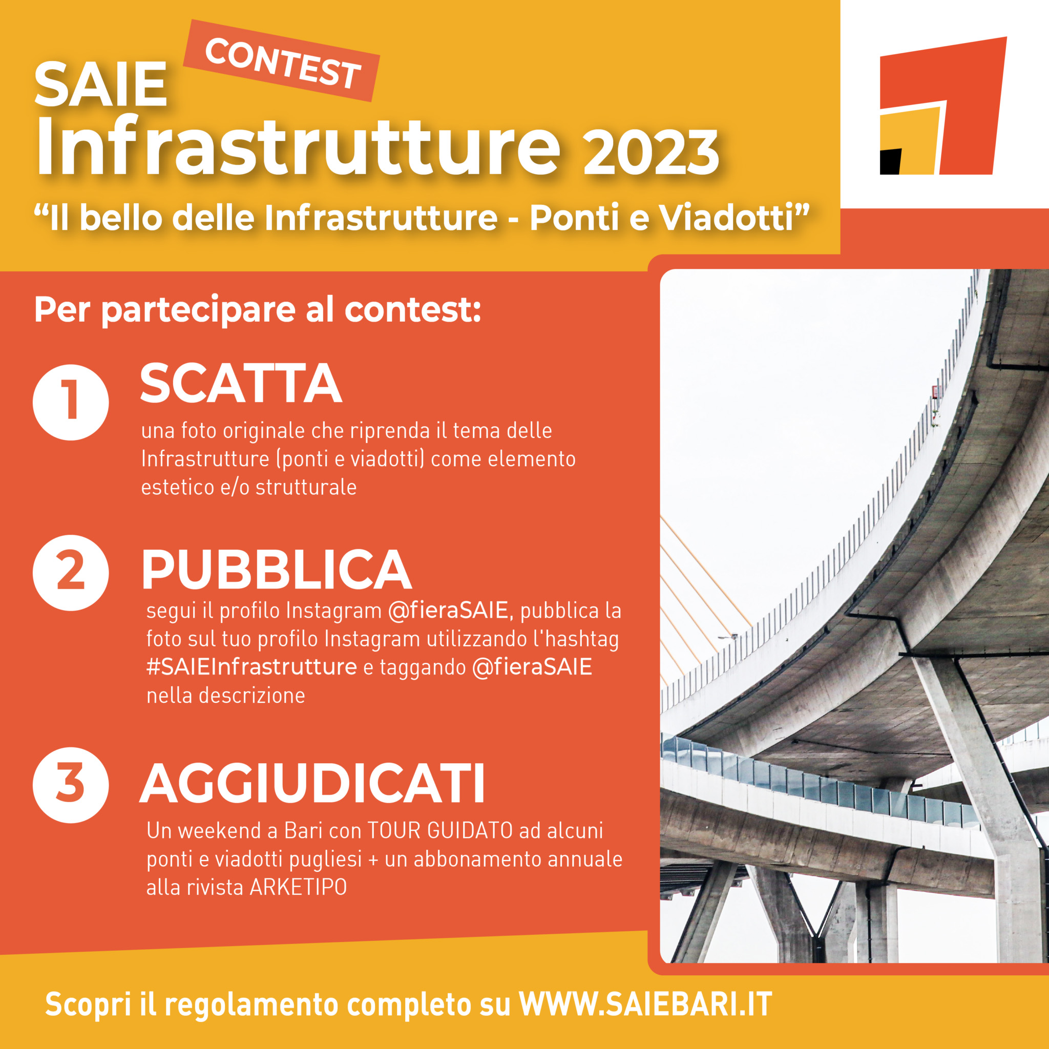 Contest fotografico su Instagram “Il bello delle Infrastrutture – Ponti e Viadotti” Contest fotografico su Instagram “Il bello delle Infrastrutture – Ponti e Viadotti”
