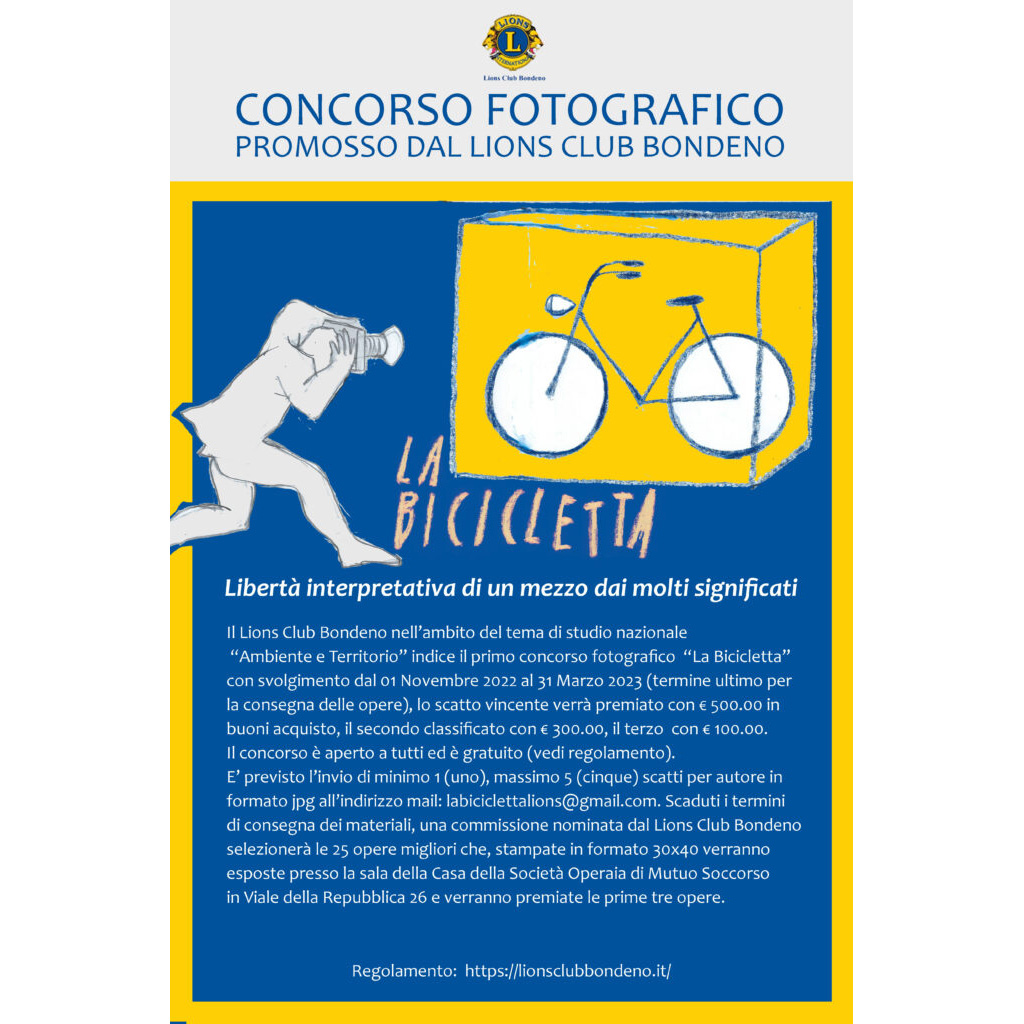 Concorso fotografico “La Bicicletta“. Libertà interpretativa di un mezzo dai molti significati