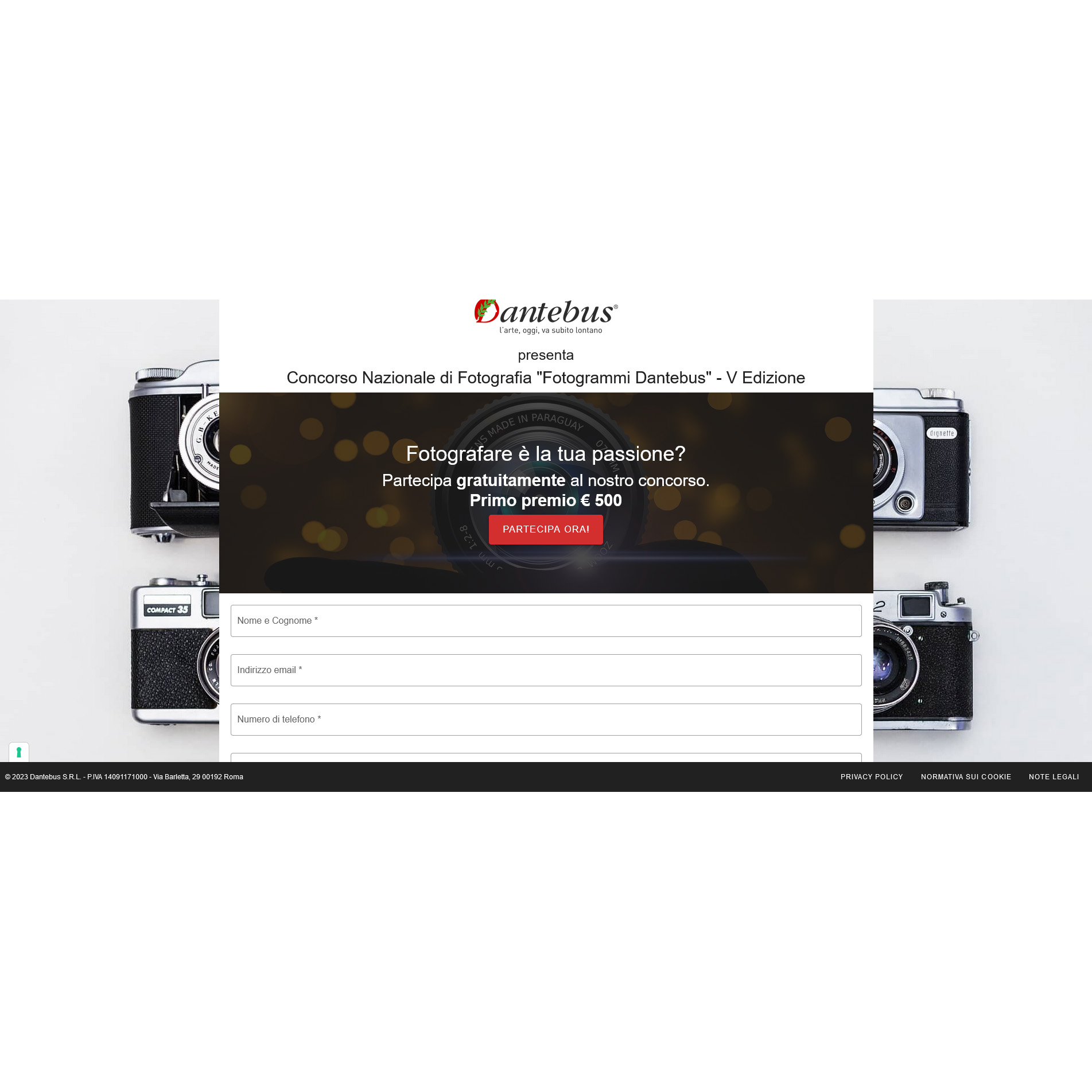V edizione del Premio Nazionale "Fotogrammi Dantebus" V edizione del Premio Nazionale "Fotogrammi Dantebus"