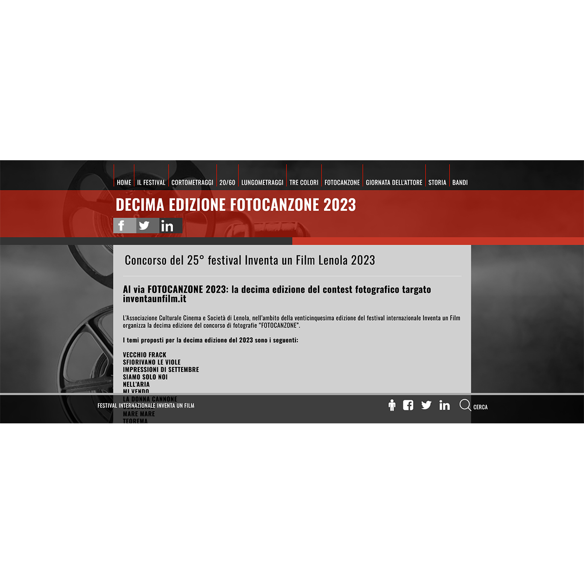 10° concorso Fotocanzone - 25° festival Inventa un Film Lenola