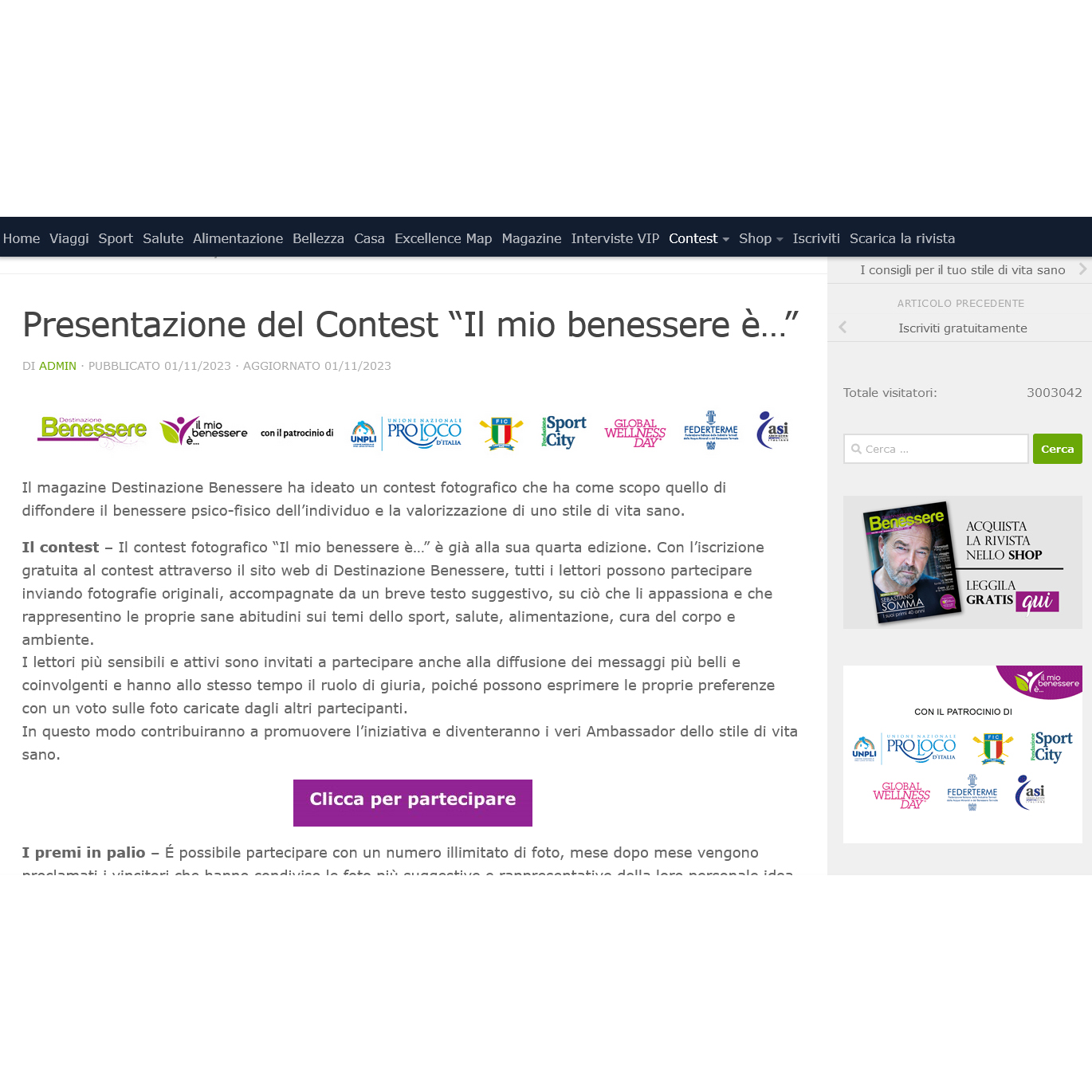 Concorso fotografico «Il mio benessere è...»