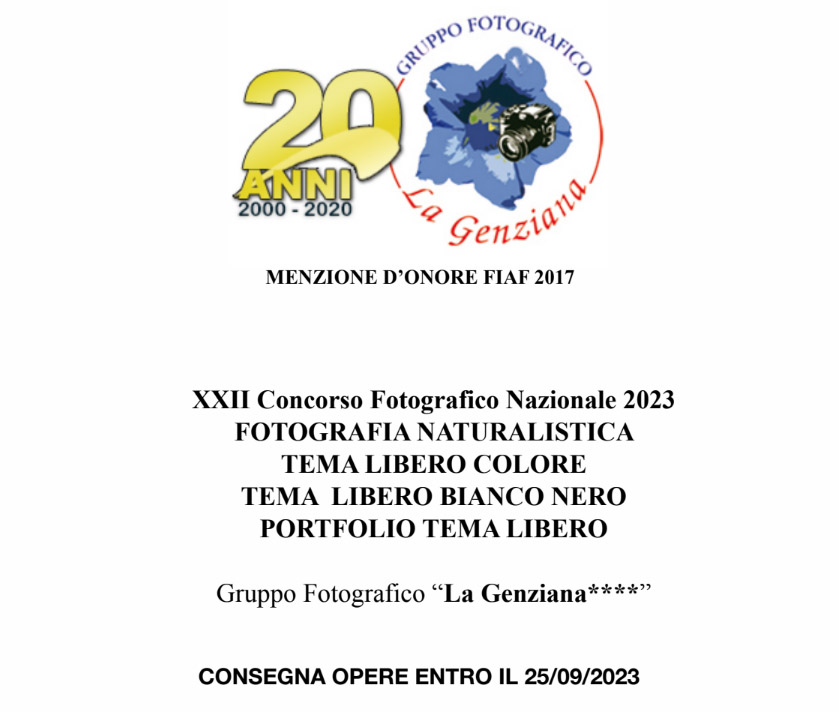 XXII Concorso Fotografico Nazionale La Genziana XXII Concorso Fotografico Nazionale La Genziana