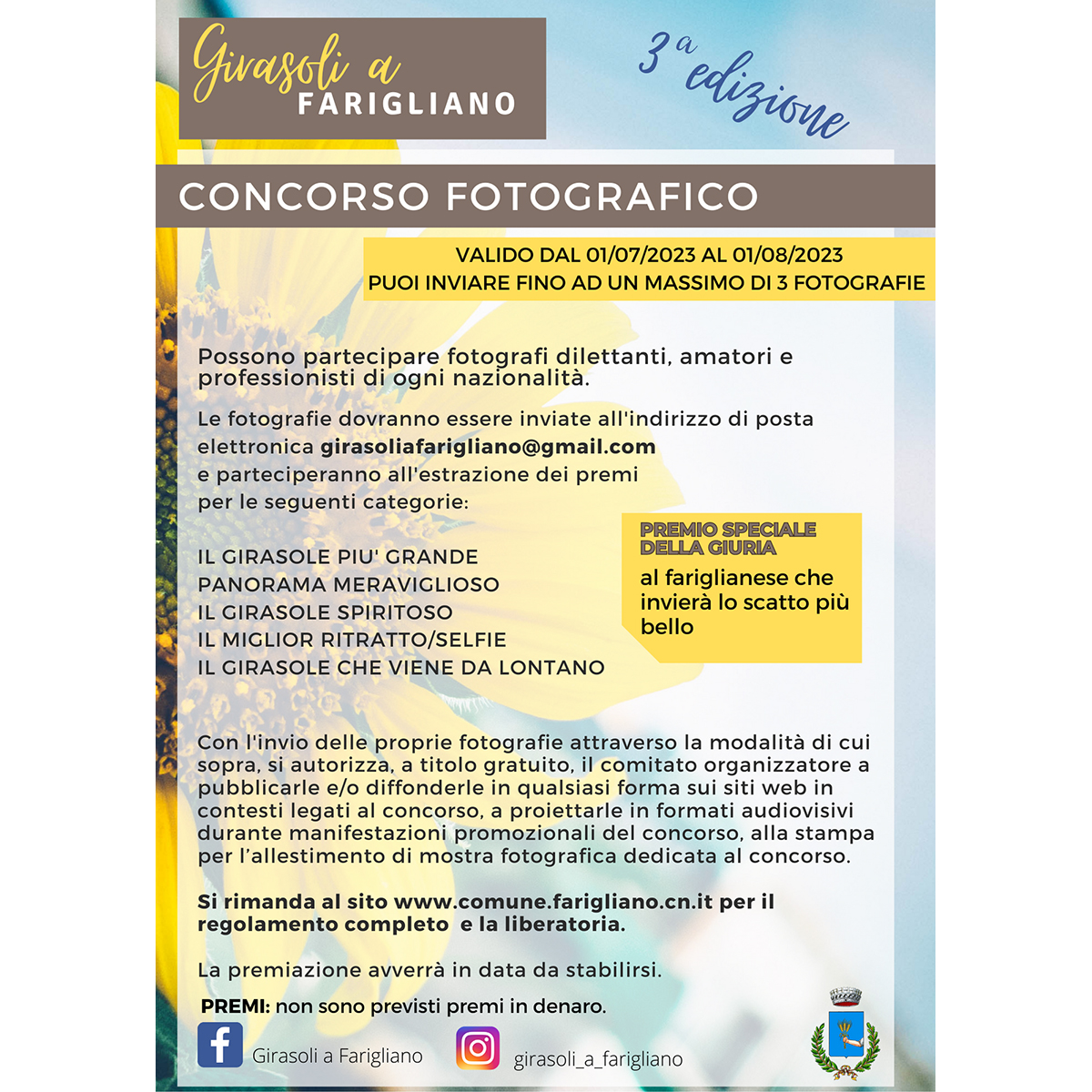 Concorso fotografico "Girasoli a Farigliano" Concorso fotografico "Girasoli a Farigliano"