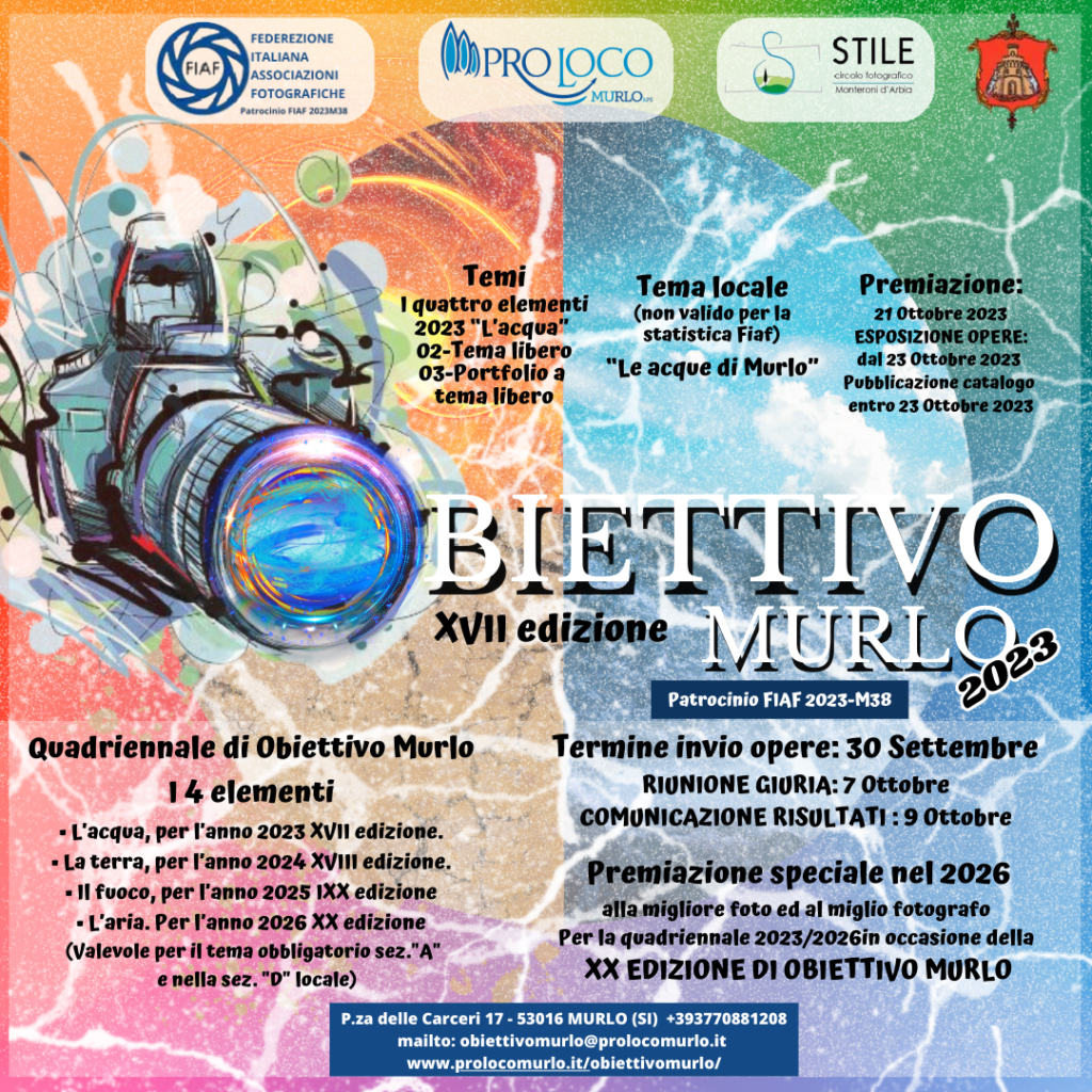 17ª edizione del Concorso Fotografico “Obiettivo Murlo 2023” 17ª edizione del Concorso Fotografico “Obiettivo Murlo 2023”