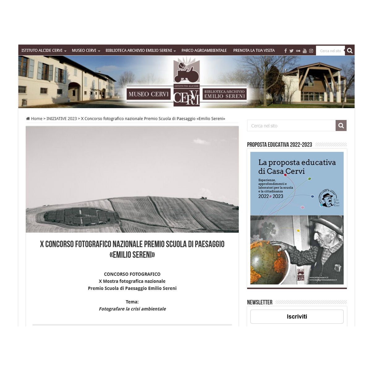 X concorso fotografico nazionale Premio scuola di paesaggio Emilio Sereni X concorso fotografico nazionale Premio scuola di paesaggio Emilio Sereni