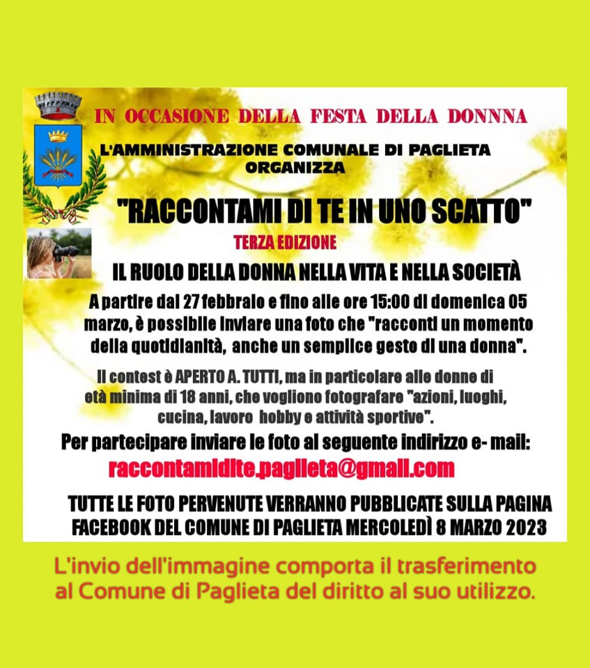 Contest fotografico “Raccontami di te in uno scatto” – Il ruolo della donna nella vita e nella socie