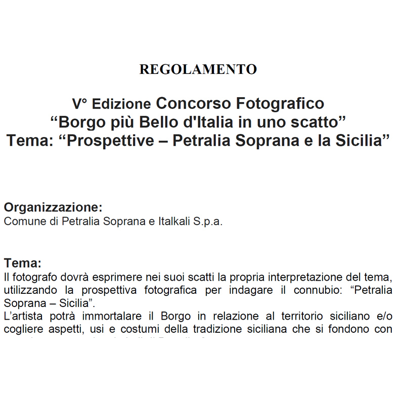 V edizione Concorso fotografico "Il borgo più bello d