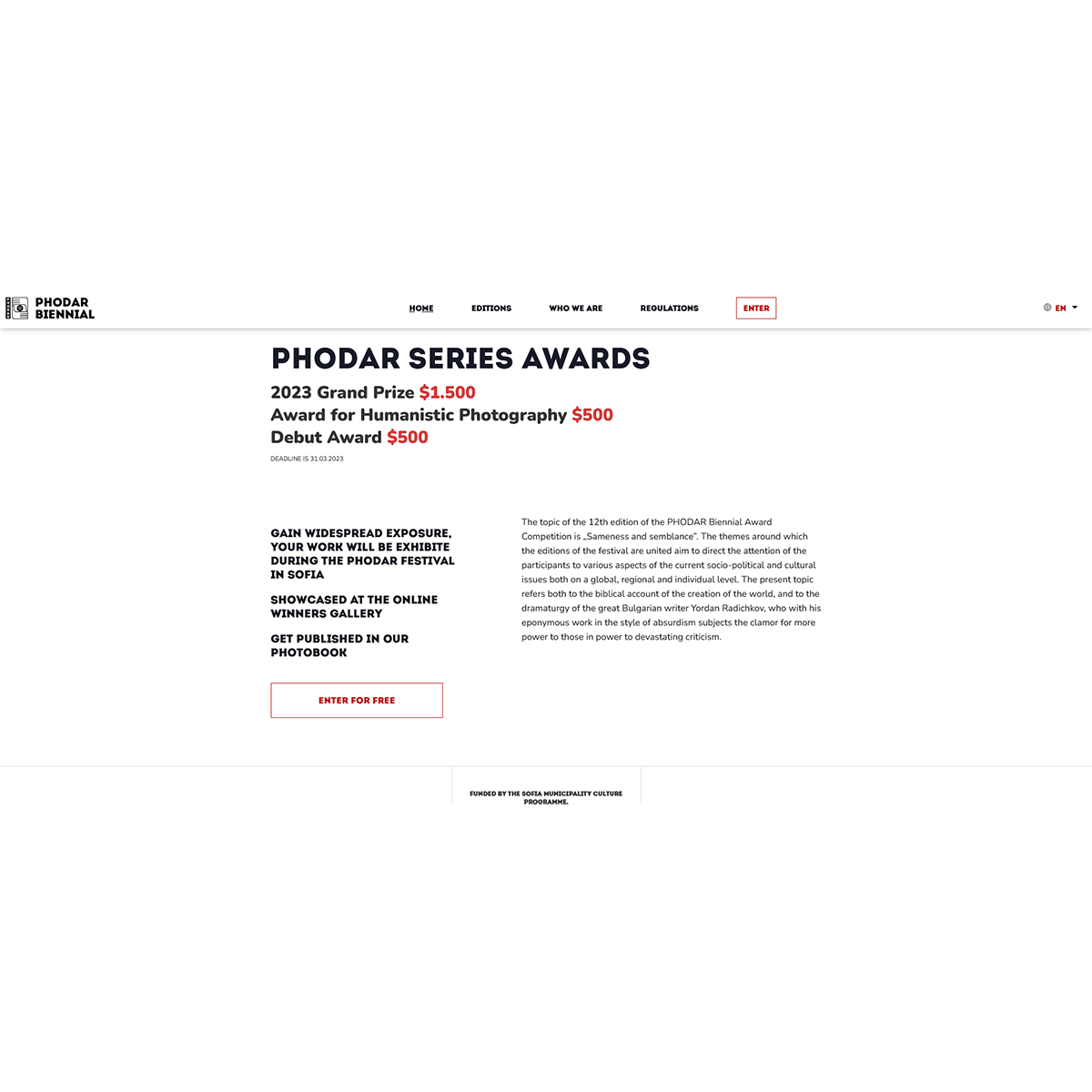 PHODAR Biennial Award Competition - XII edizione