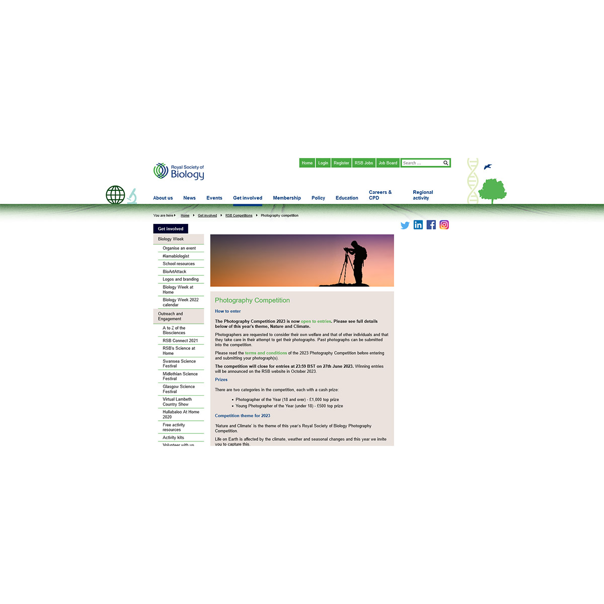 Royal Society of Biology - Nature and Climate Royal Society of Biology - Nature and Climate