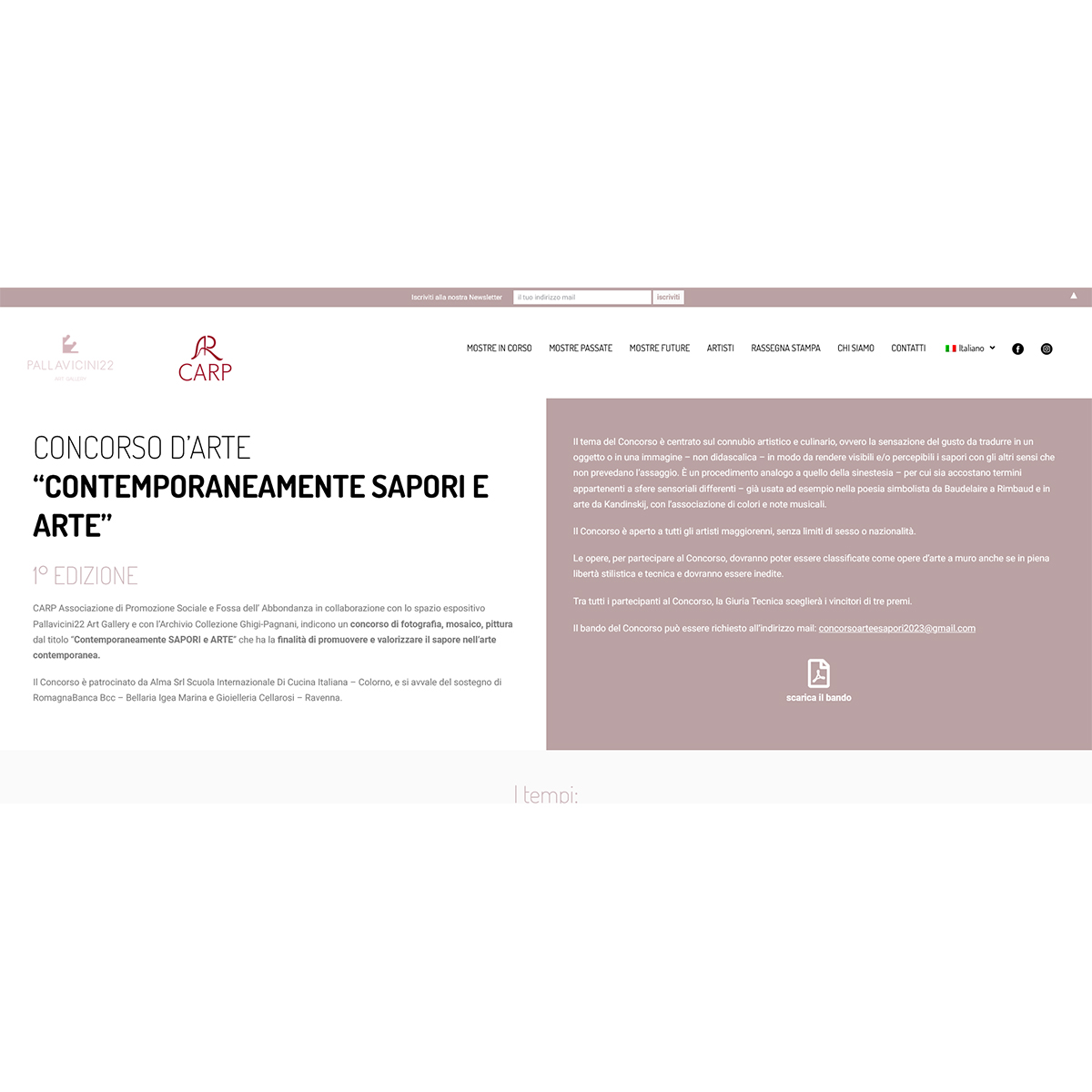 Concorso di fotografia, mosaico, pittura dal titolo “Contemporaneamente SAPORI e ARTE” Concorso di fotografia, mosaico, pittura dal titolo “Contemporaneamente SAPORI e ARTE”