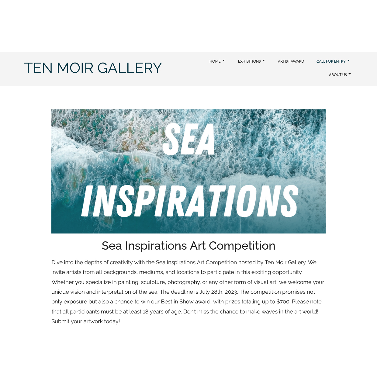 Sea Inspirations Art Competition - Concorsi Call For Artists