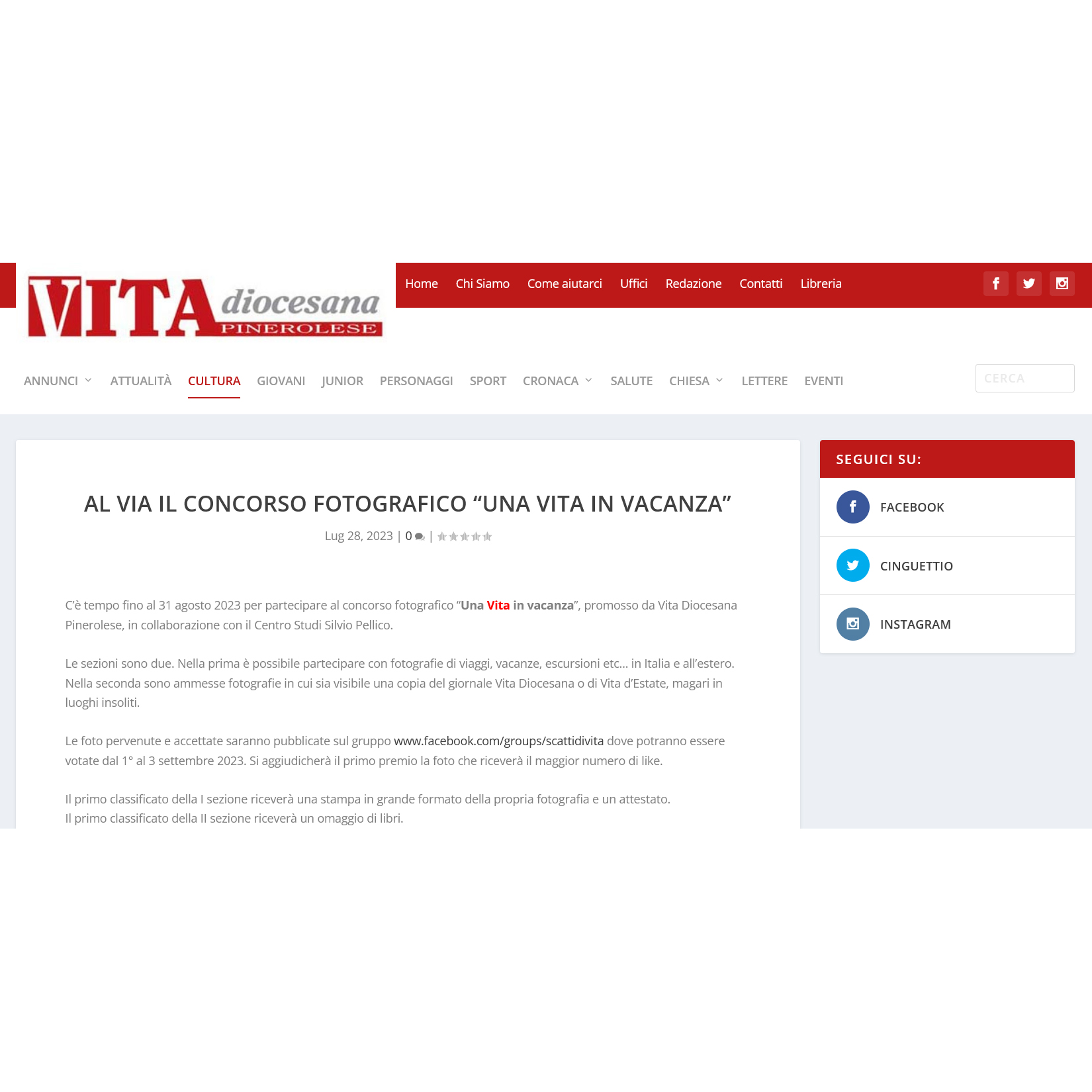 Concorso fotografico "Una Vita in vacanza" Concorso fotografico "Una Vita in vacanza"