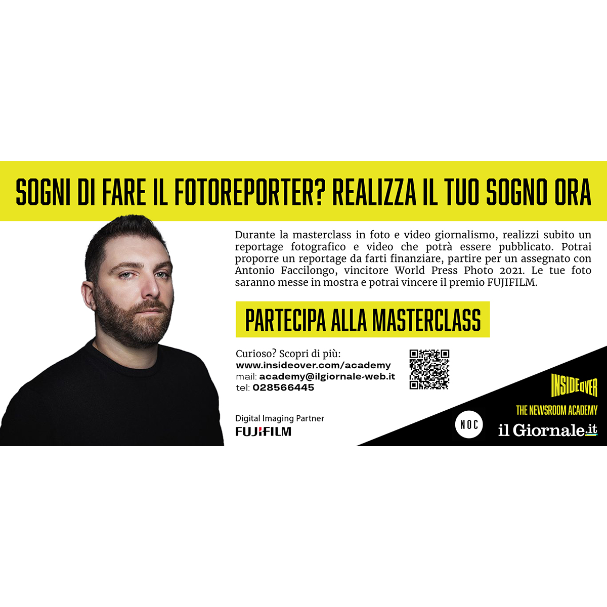 Masterclass di foto e video giornalismo con Antonio Faccilongo (vincitore World Press Photo 2021)