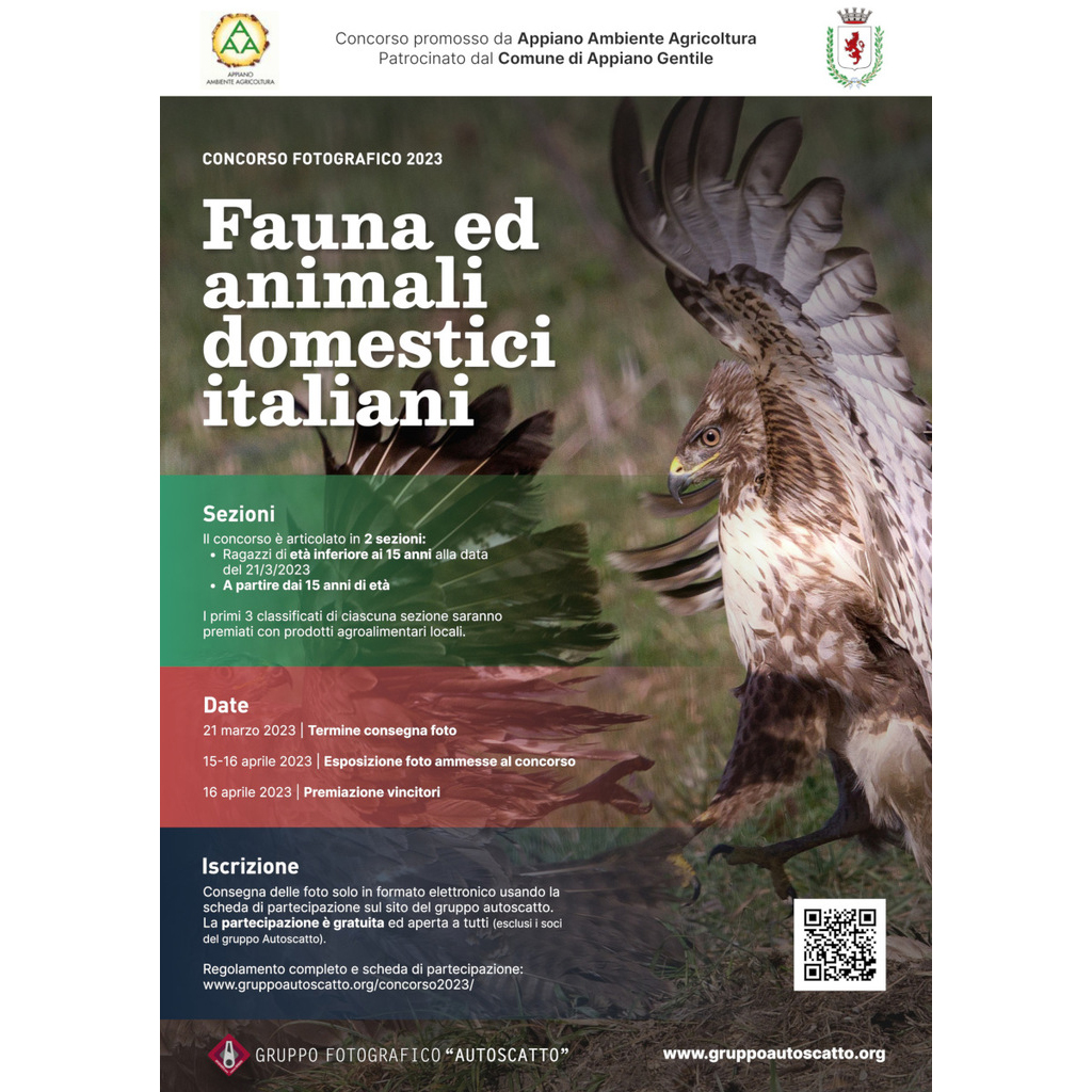 Concorso fotografico gratuito “Fauna e animali domestici italiani“