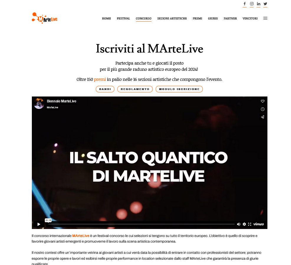 Concorso internazionale MArteLive Concorso internazionale MArteLive