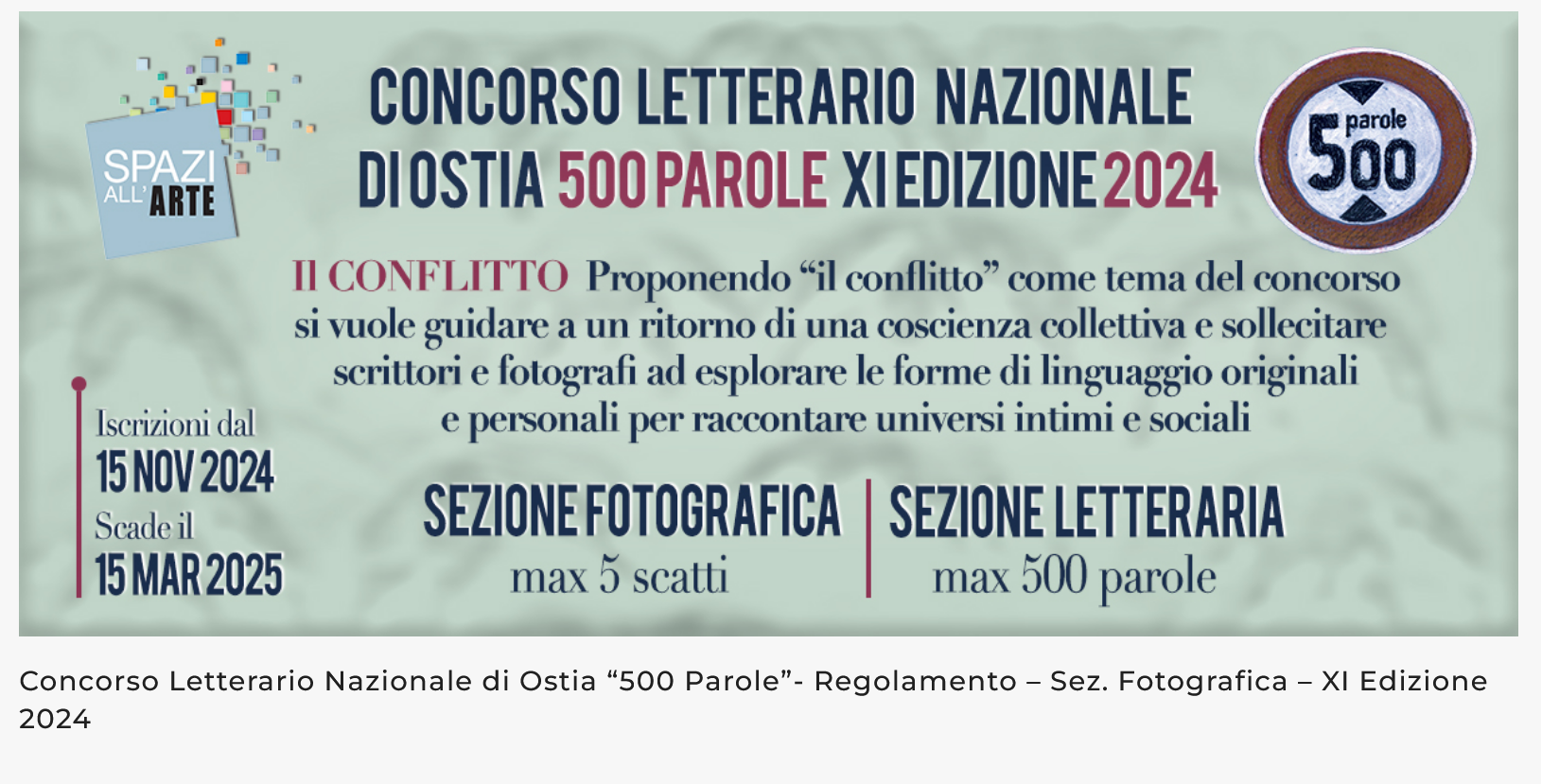 Concorso nazionale di Ostia "500 PAROLE" Concorso nazionale di Ostia "500 PAROLE"