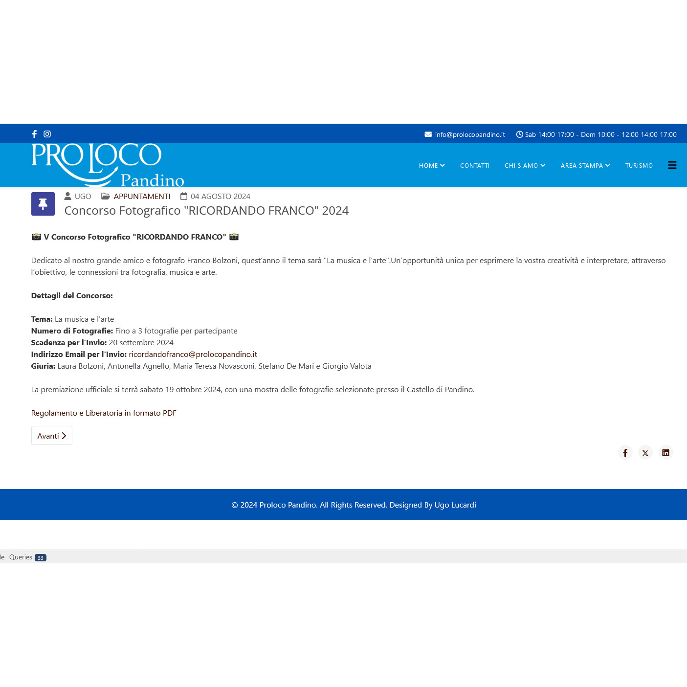 Concorso fotografico "RICORDANDO FRANCO"