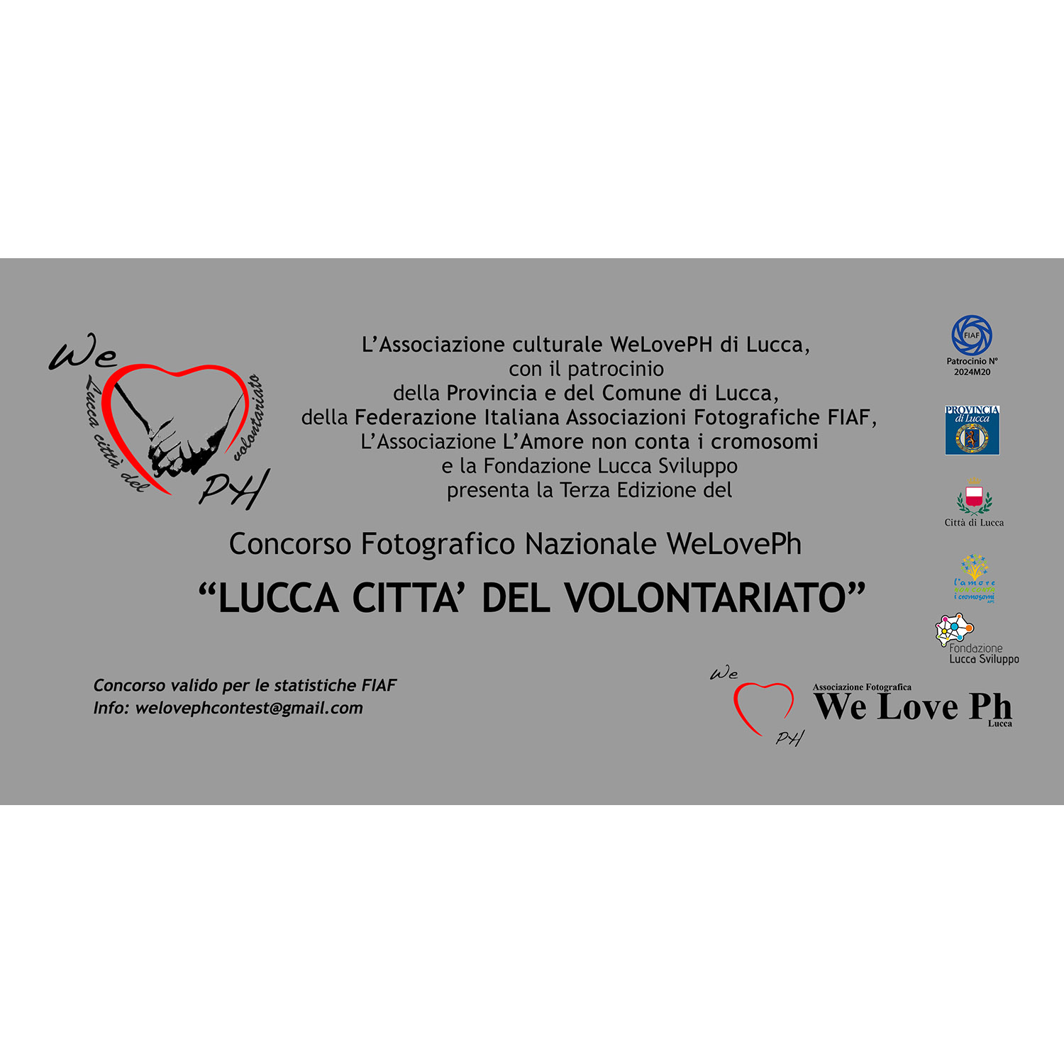 3° Concorso fotografico We Love PH “Lucca città del volontariato” 3° Concorso fotografico We Love PH “Lucca città del volontariato”