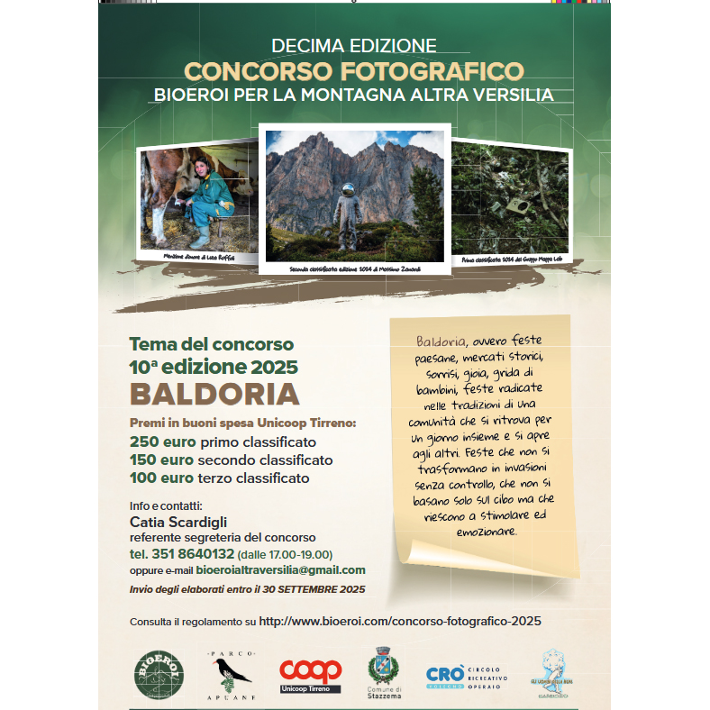 X Concorso fotografico "Bioeroi per la Montagna" 2025 X Concorso fotografico "Bioeroi per la Montagna" 2025