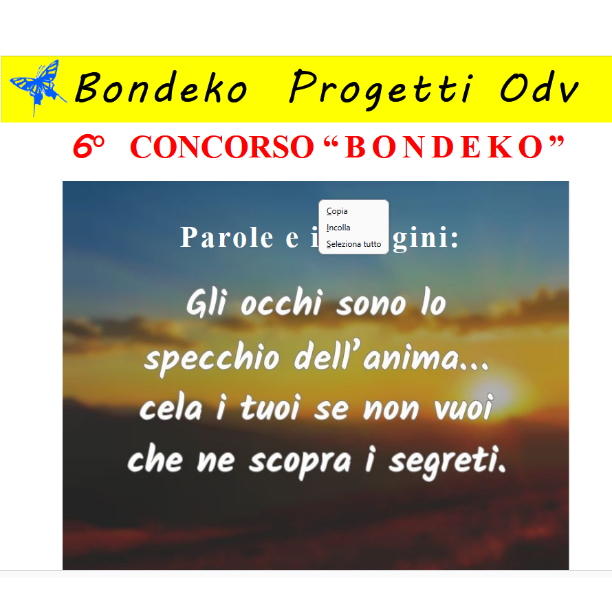 6° Concorso Bondeko – Poesia, racconto breve, fotografia