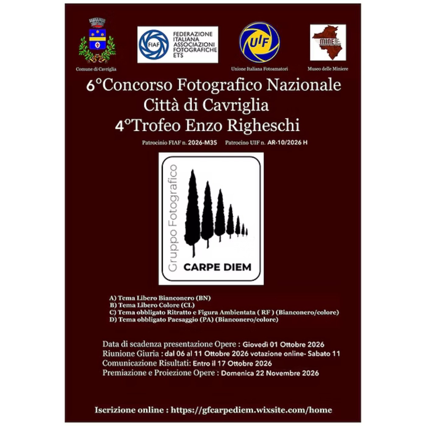6° Concorso Nazionale di Fotografia "Città di Cavriglia" - 4° Trofeo Nazionale Enzo Righeschi - Concorsi