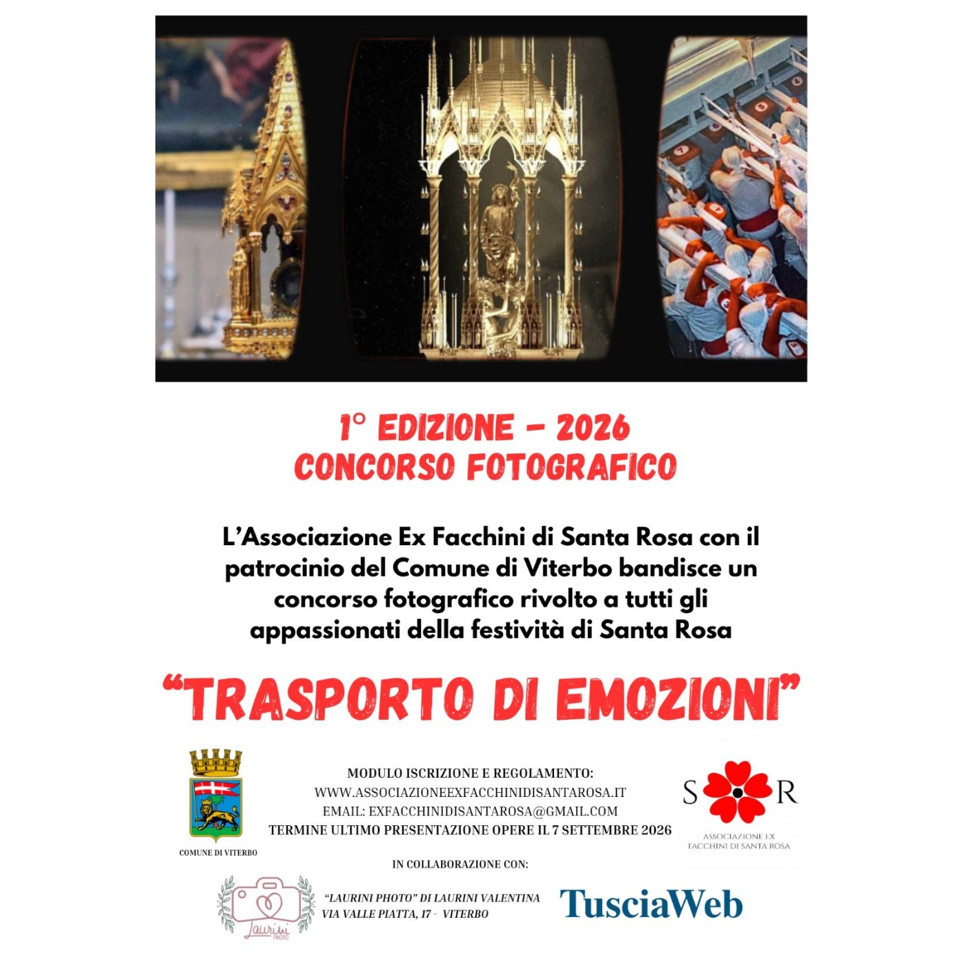 Trasporto di Emozioni 2026 - 1ª edizione Concorso Fotografico per Santa Rosa - Concorsi