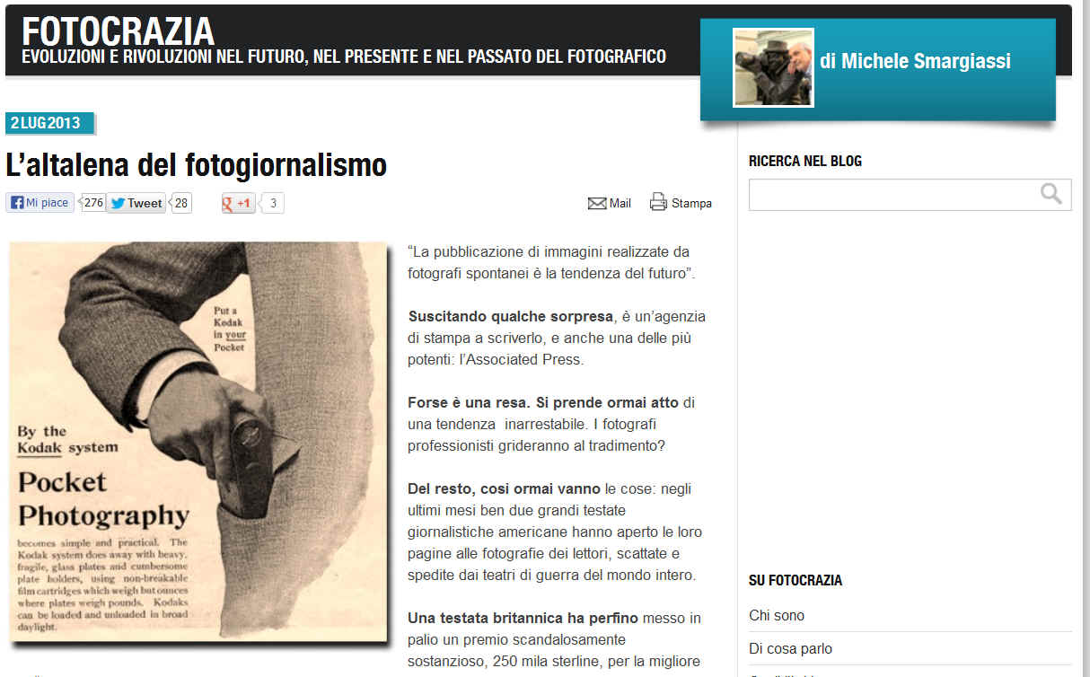 L’altalena del fotogiornalismo - Cultura