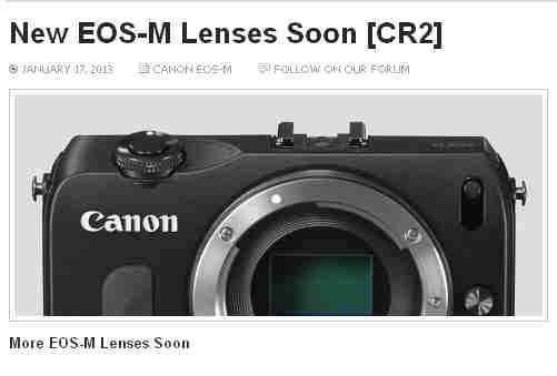 Novità in arrivo per il sistema Canon Eos M? - Rumors